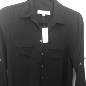 loft utility blouse black - NWT